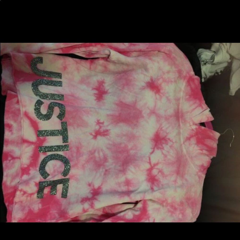 Pink crop top tie-dye hoodie